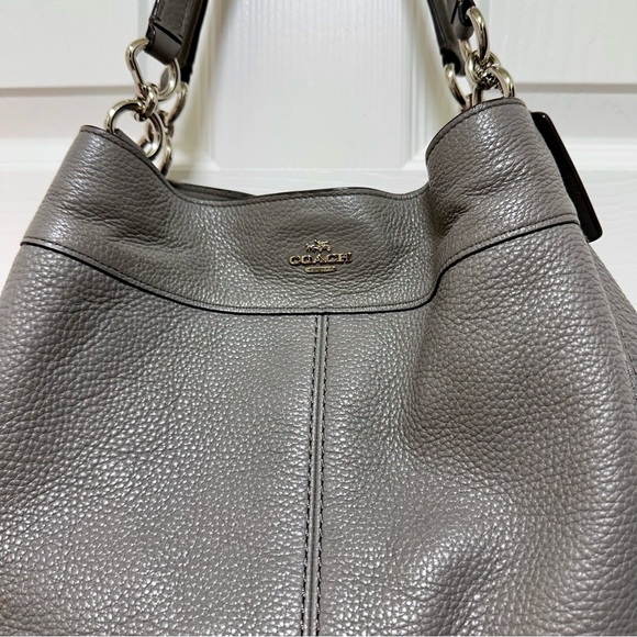 Coach Lexy Shoulder Bag Gray Pebbled Leather - Picture 4 of 11